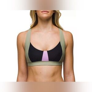 pRana Tulum Black Color Block Swim Top Medium NWT